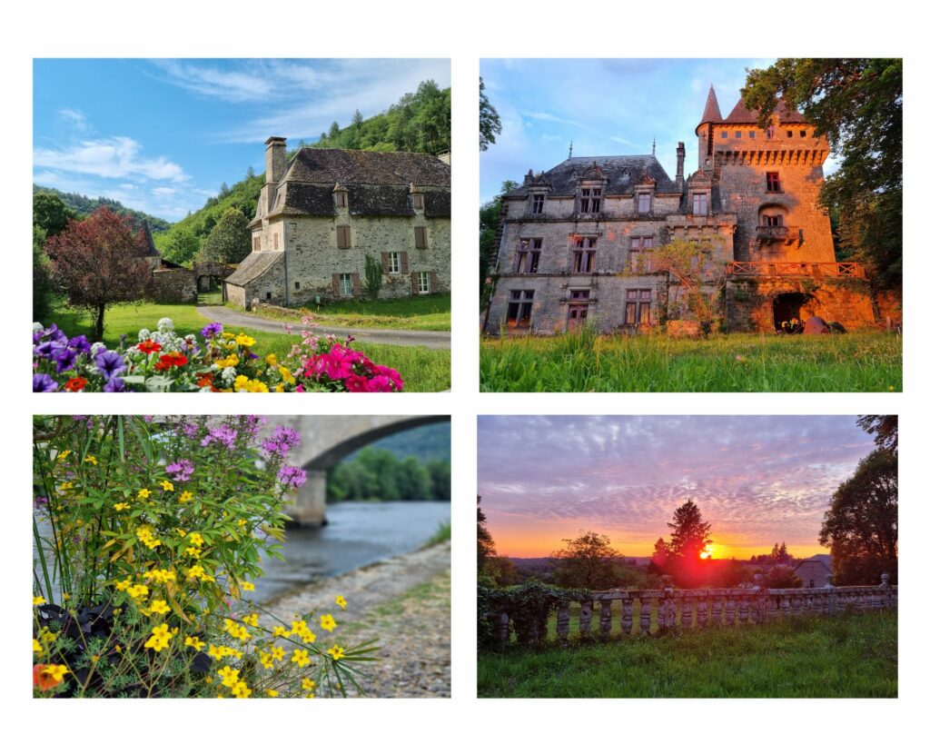 paysages naturels et coucher de soleil en Corrèze lors d'un voyage en cyclotourisme