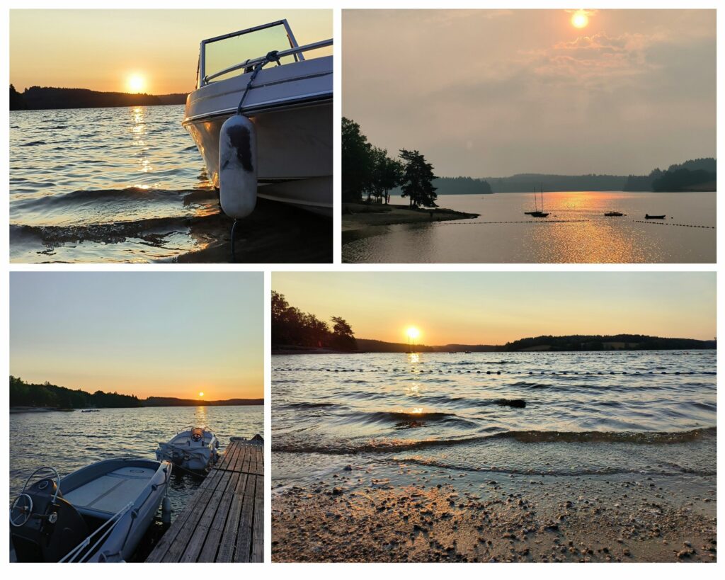 lever de soleil sur le lac de Vassivière